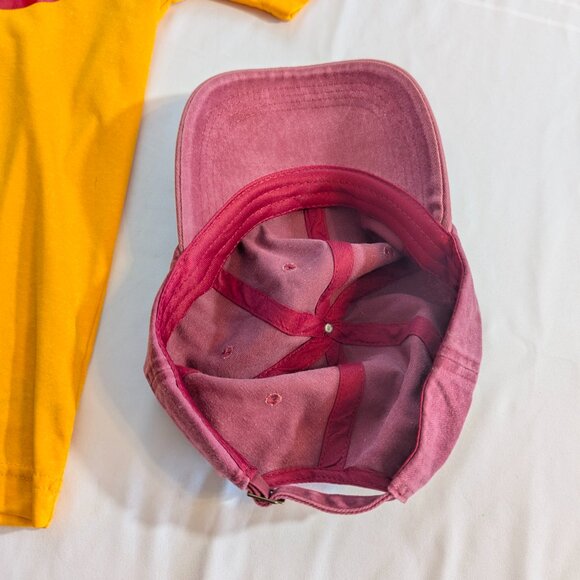 Kansas City Chiefs Yellow Shirt Size Small and Baseball Cap Dark Red/Wine Color - Picture 4 of 11